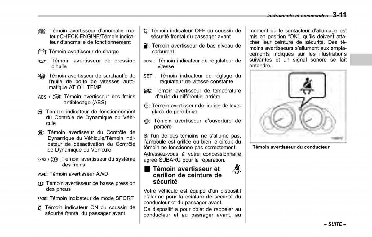 Subaru Tribeca manuel du proprietaire / page 153