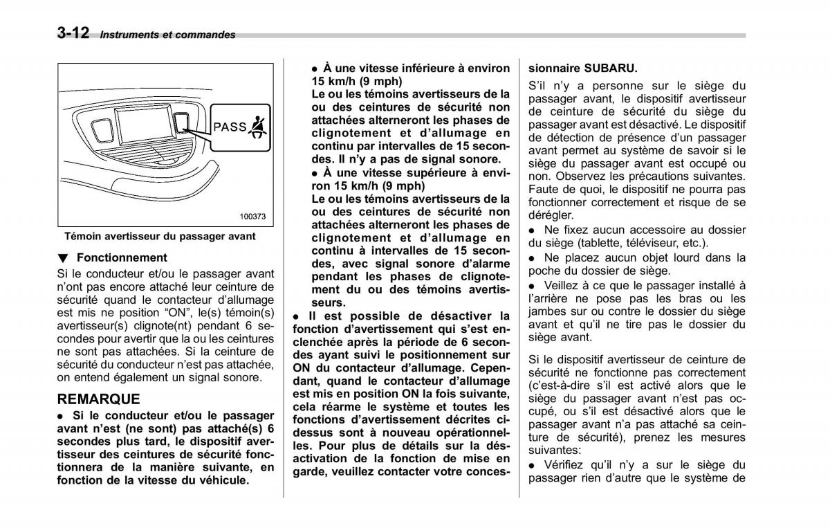 Subaru Tribeca manuel du proprietaire / page 154