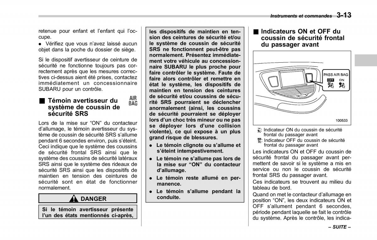 Subaru Tribeca manuel du proprietaire / page 155