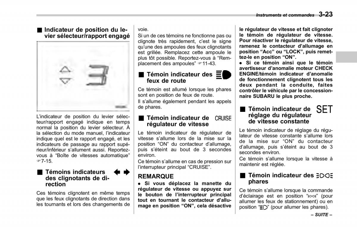 Subaru Tribeca manuel du proprietaire / page 165