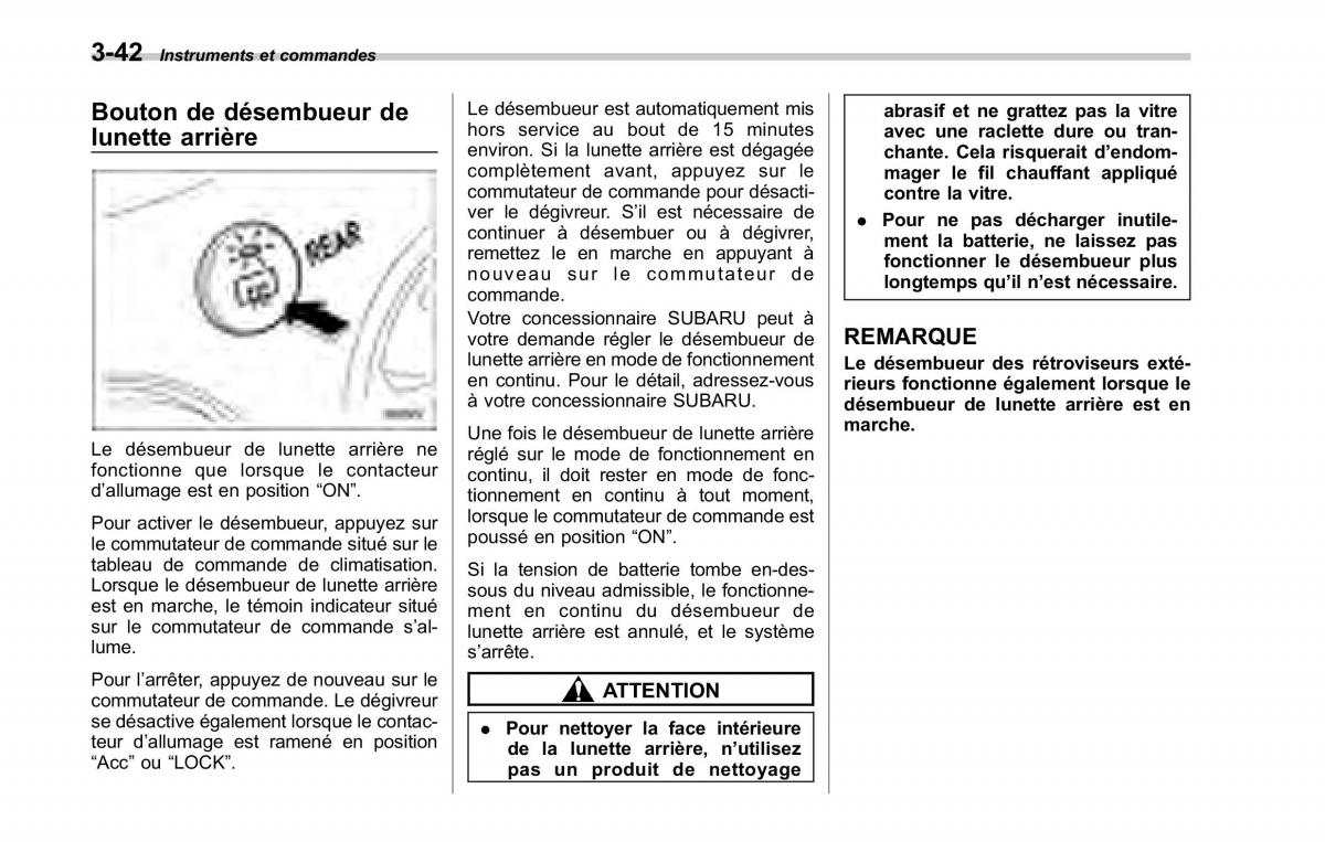 Subaru Tribeca manuel du proprietaire / page 184