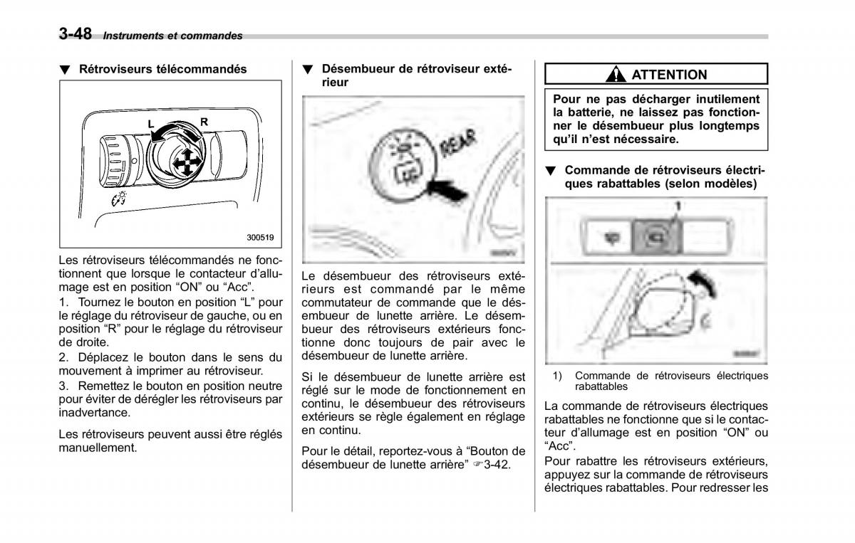 Subaru Tribeca manuel du proprietaire / page 190