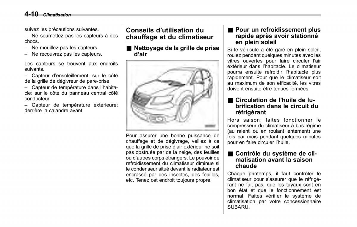 Subaru Tribeca manuel du proprietaire / page 202