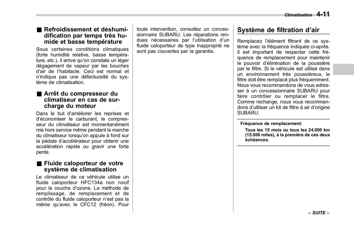 Subaru Tribeca manuel du proprietaire / page 203