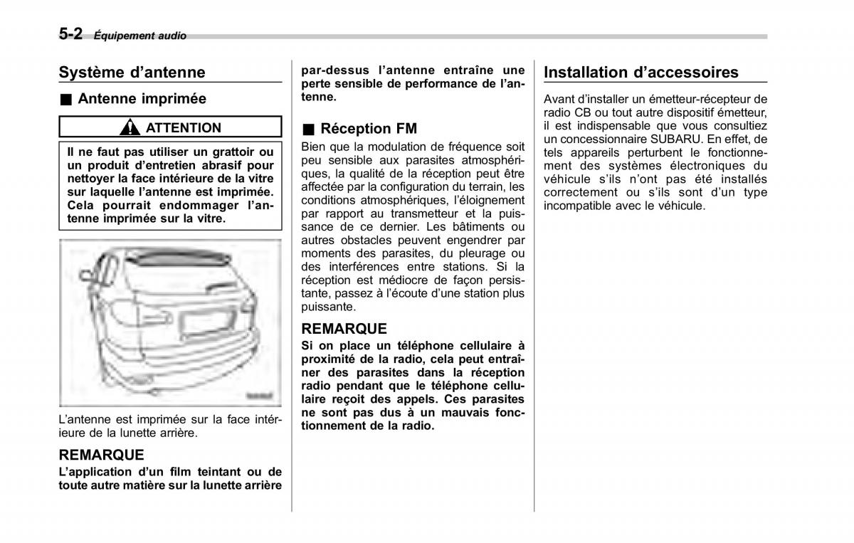 Subaru Tribeca manuel du proprietaire / page 208