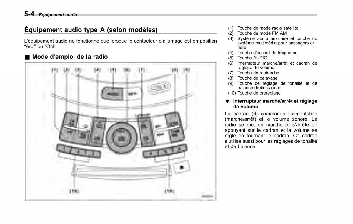 Subaru Tribeca manuel du proprietaire / page 210