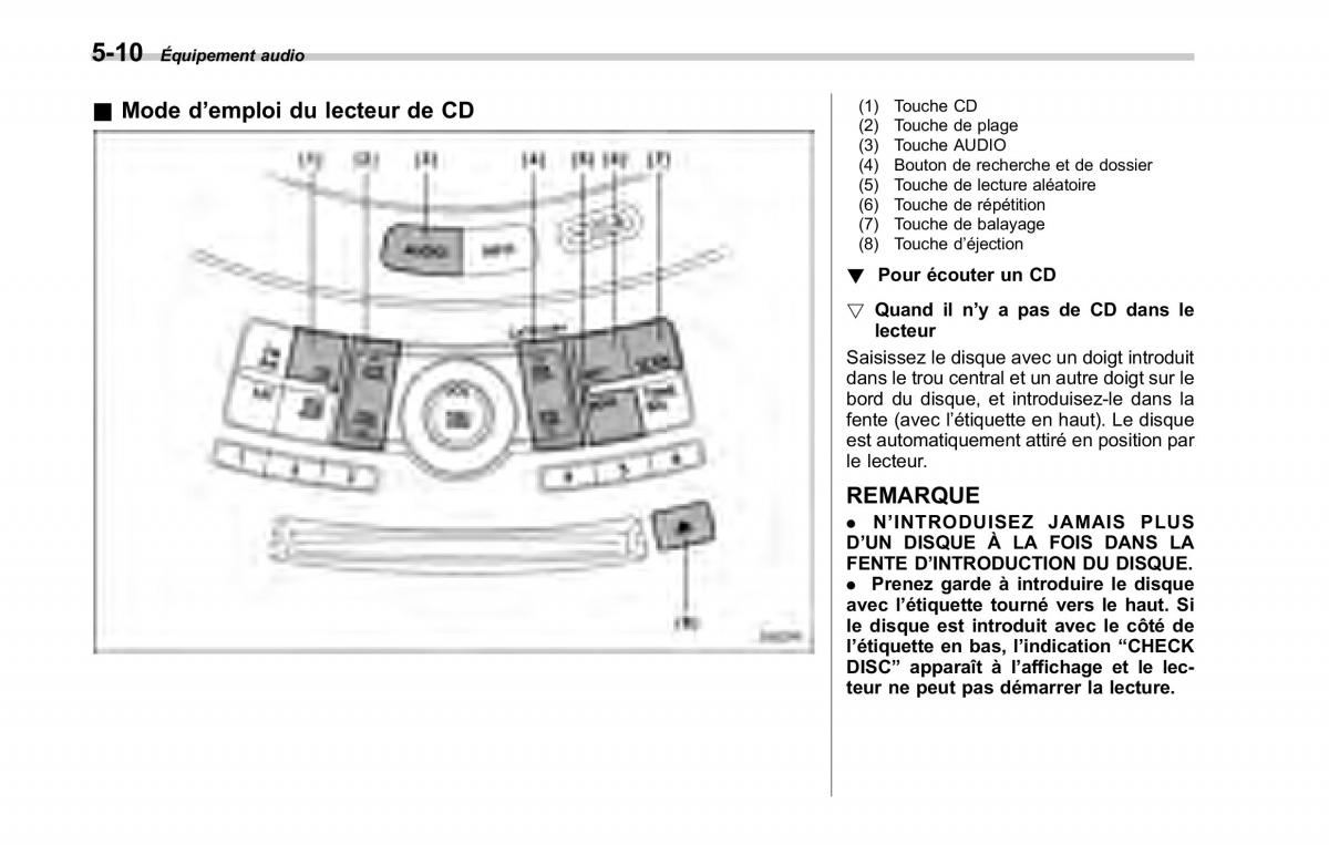 Subaru Tribeca manuel du proprietaire / page 216