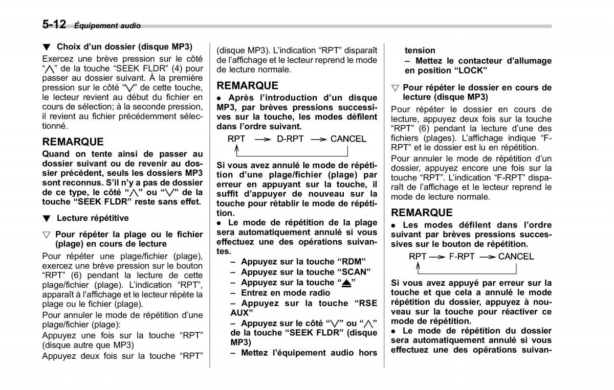 Subaru Tribeca manuel du proprietaire / page 218