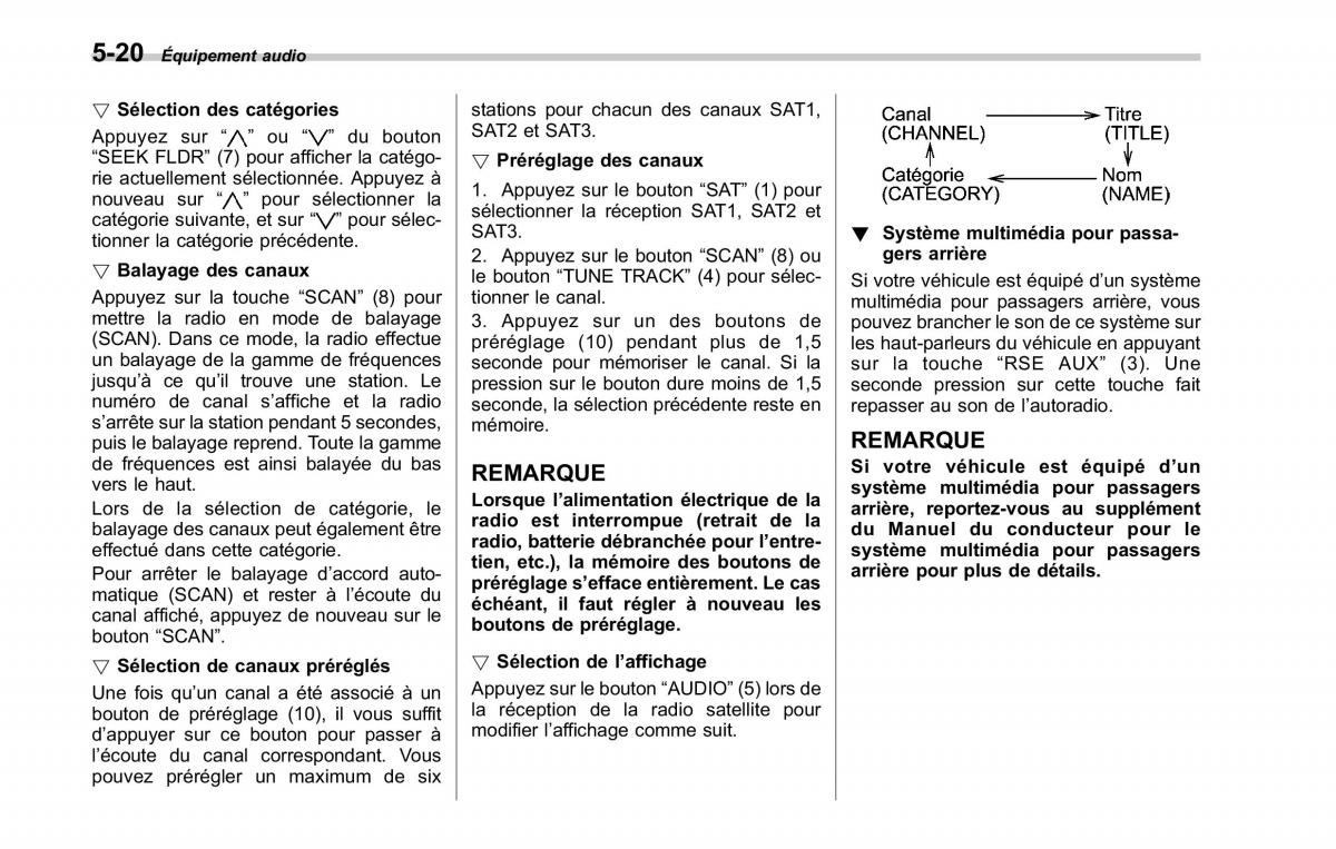 Subaru Tribeca manuel du proprietaire / page 226