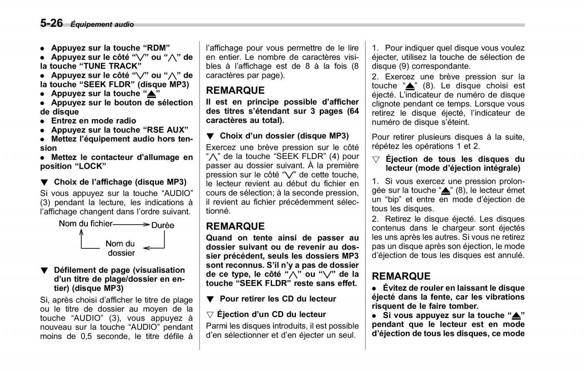 Subaru Tribeca manuel du proprietaire / page 232