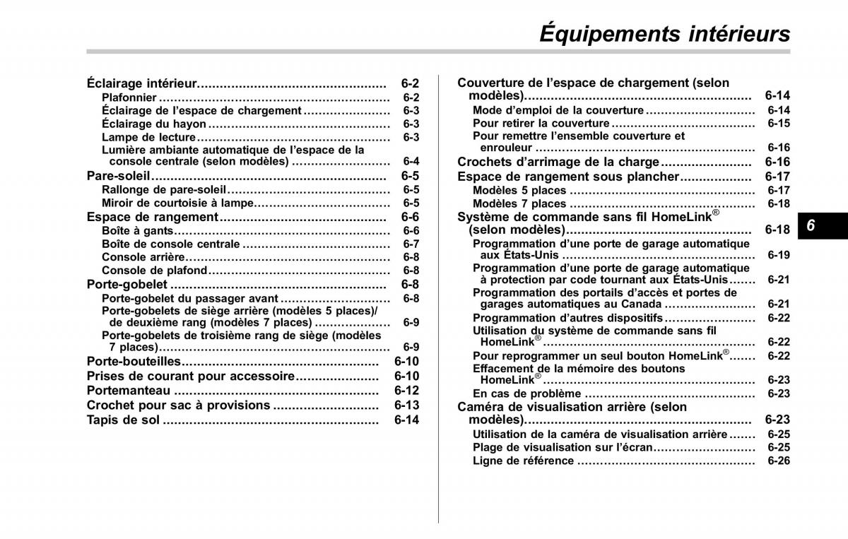 Subaru Tribeca manuel du proprietaire / page 239