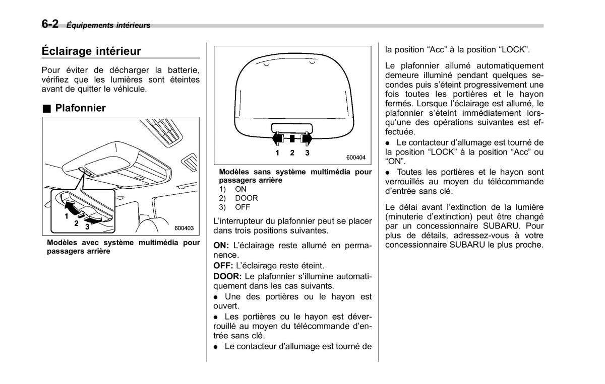 Subaru Tribeca manuel du proprietaire / page 240