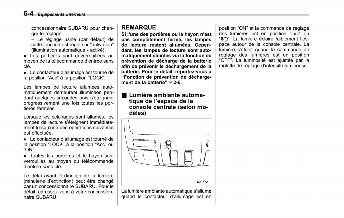 Subaru Tribeca manuel du proprietaire / page 242