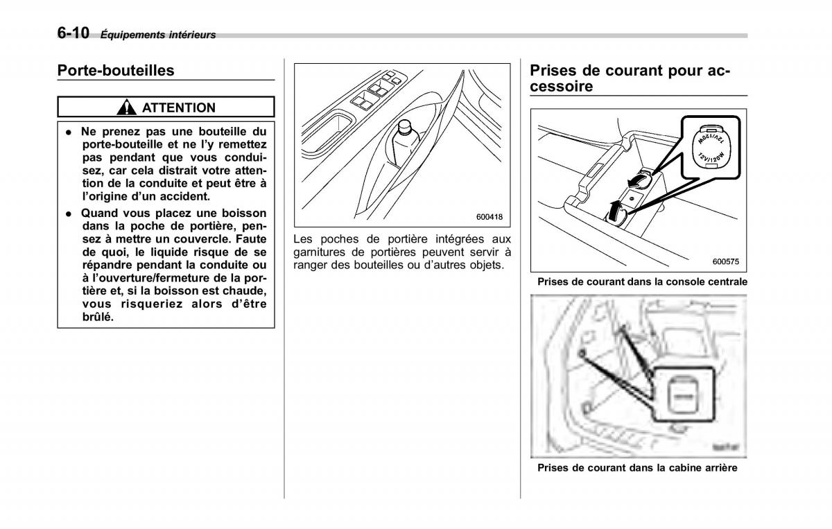 Subaru Tribeca manuel du proprietaire / page 248