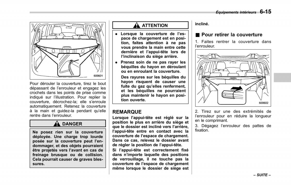 Subaru Tribeca manuel du proprietaire / page 253