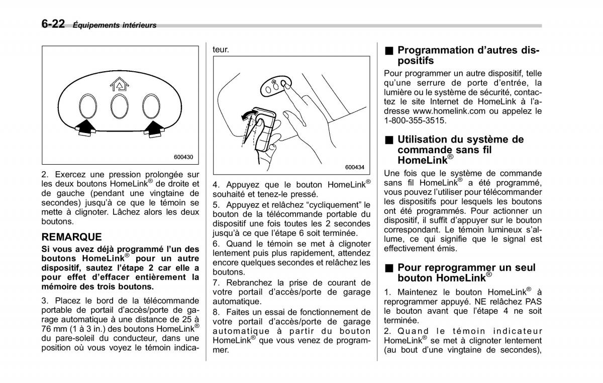 Subaru Tribeca manuel du proprietaire / page 260