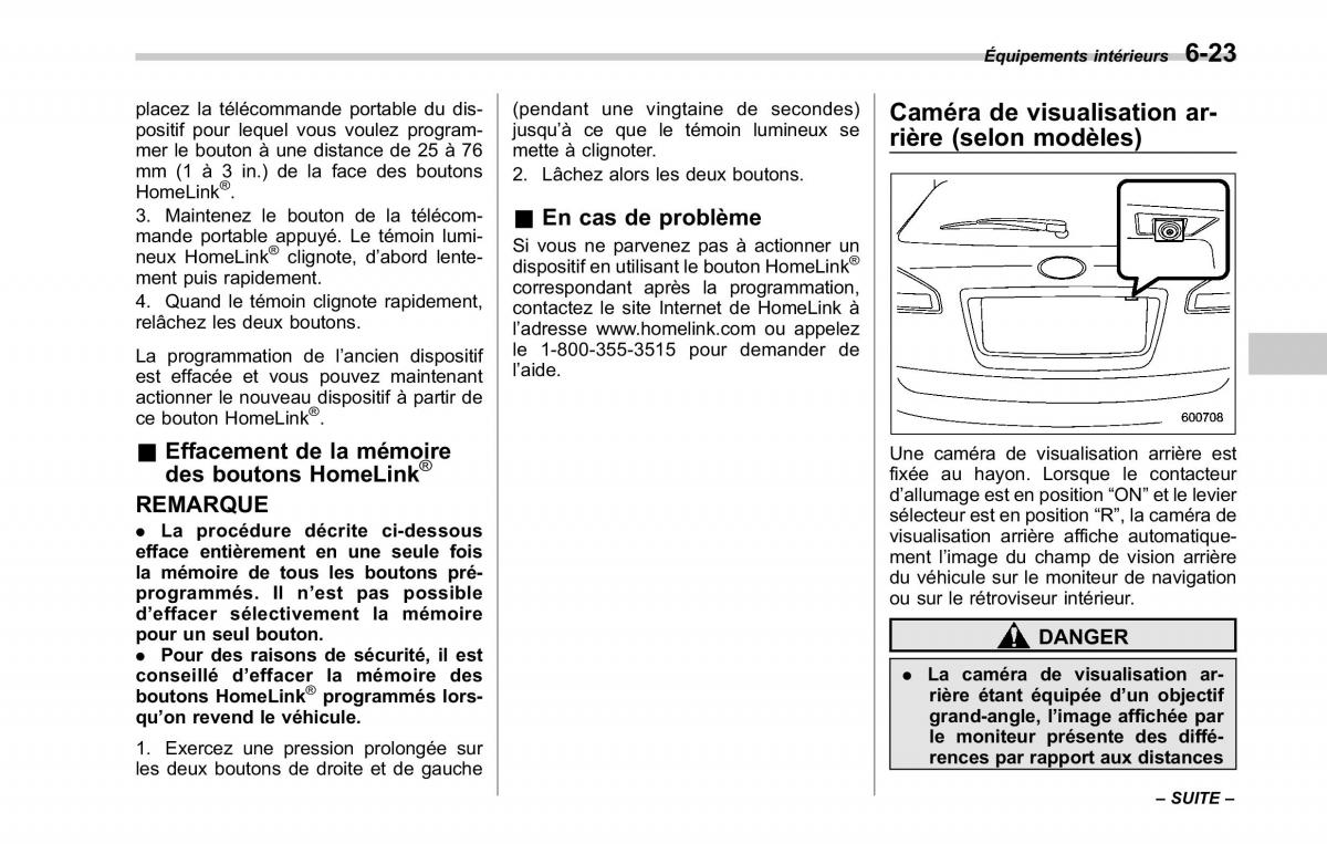 Subaru Tribeca manuel du proprietaire / page 261