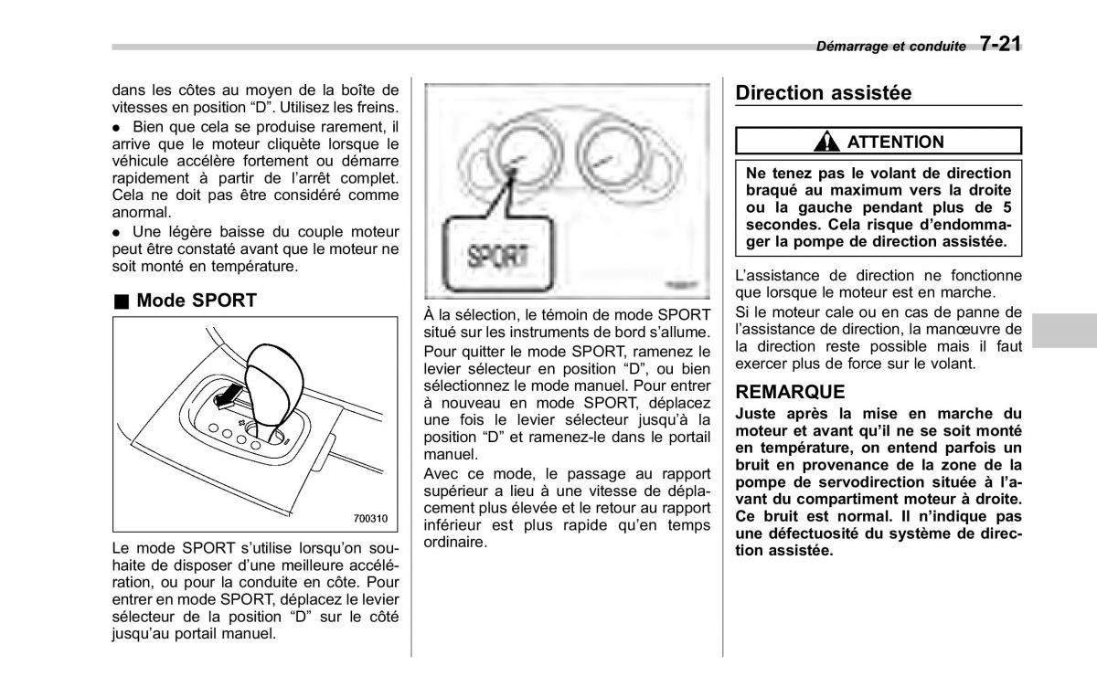 Subaru Tribeca manuel du proprietaire / page 287