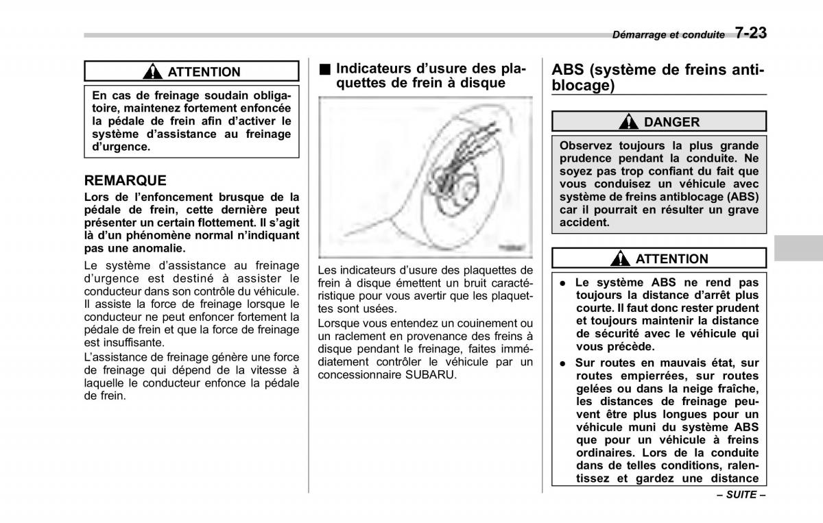 Subaru Tribeca manuel du proprietaire / page 289