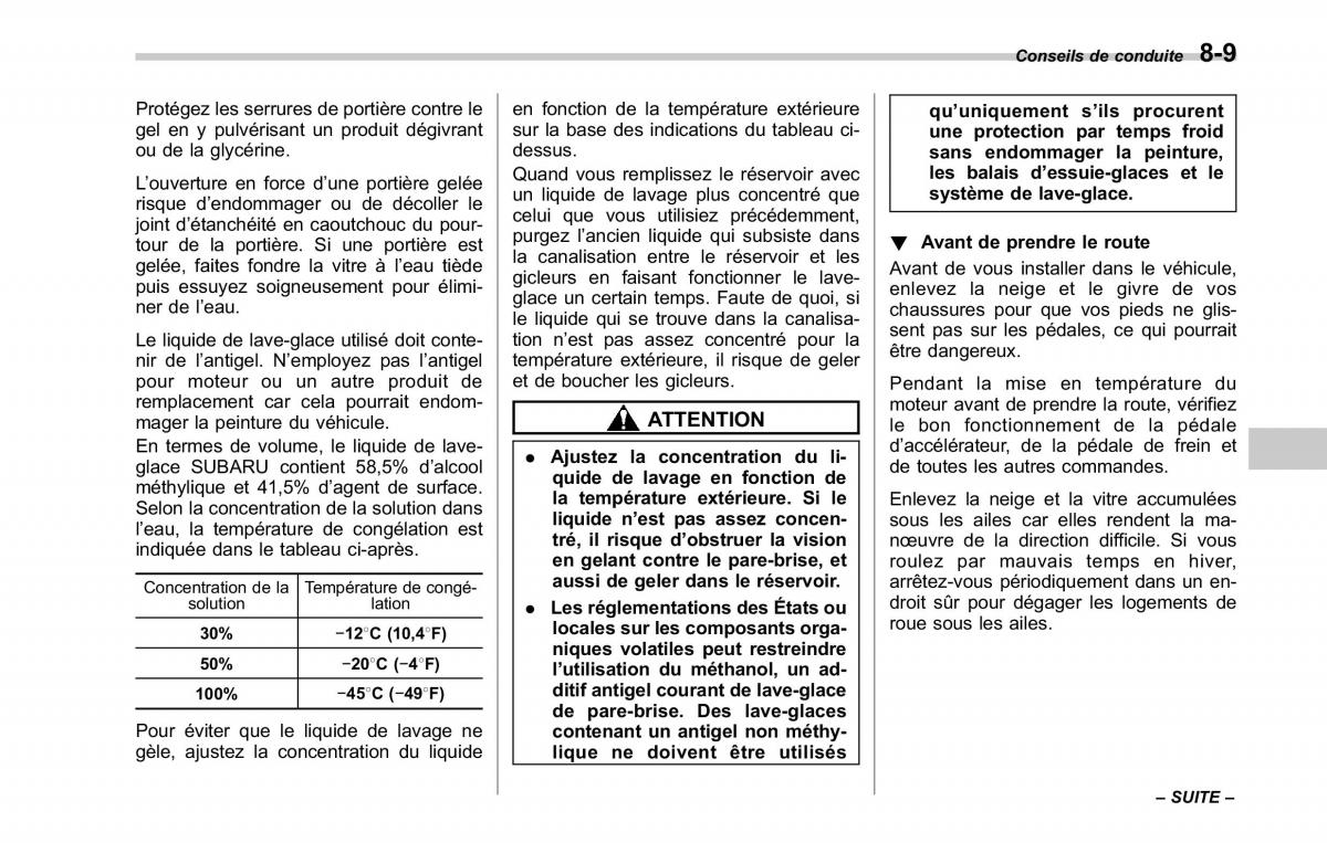 Subaru Tribeca manuel du proprietaire / page 313