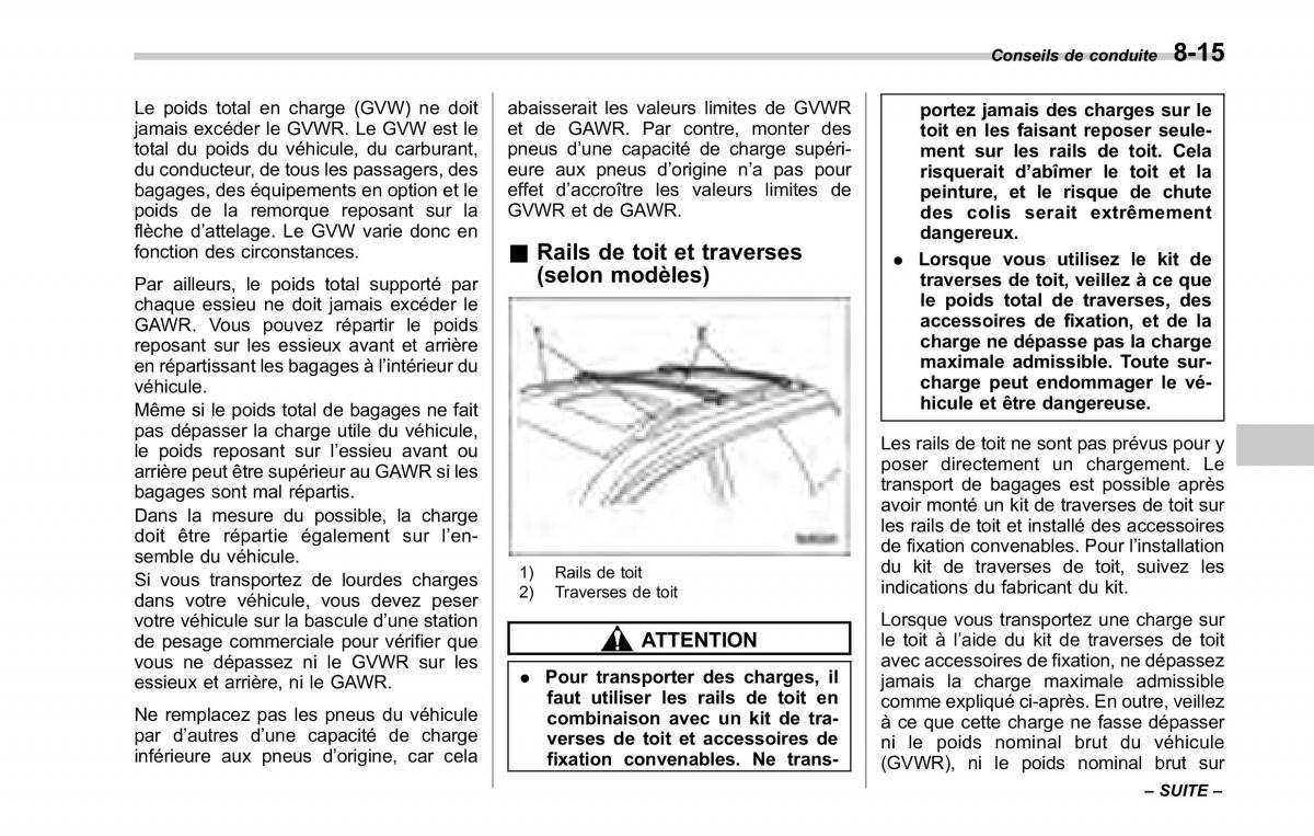 Subaru Tribeca manuel du proprietaire / page 319