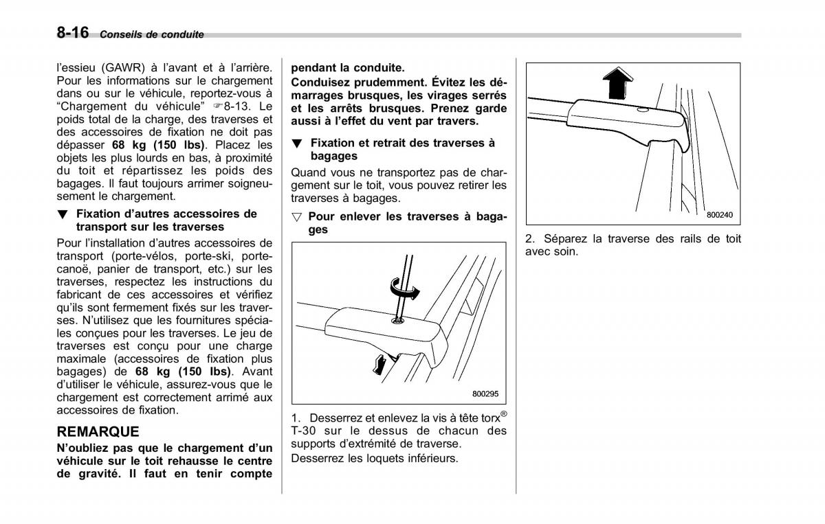 Subaru Tribeca manuel du proprietaire / page 320