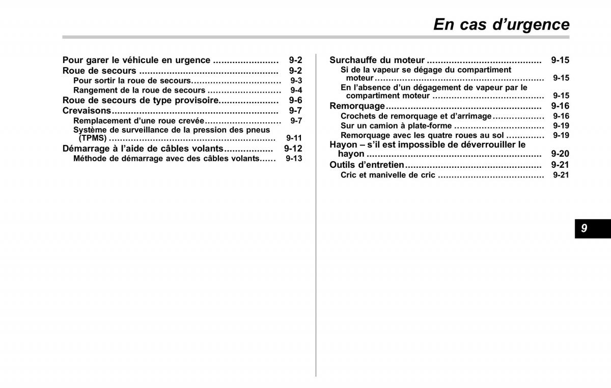 Subaru Tribeca manuel du proprietaire / page 337