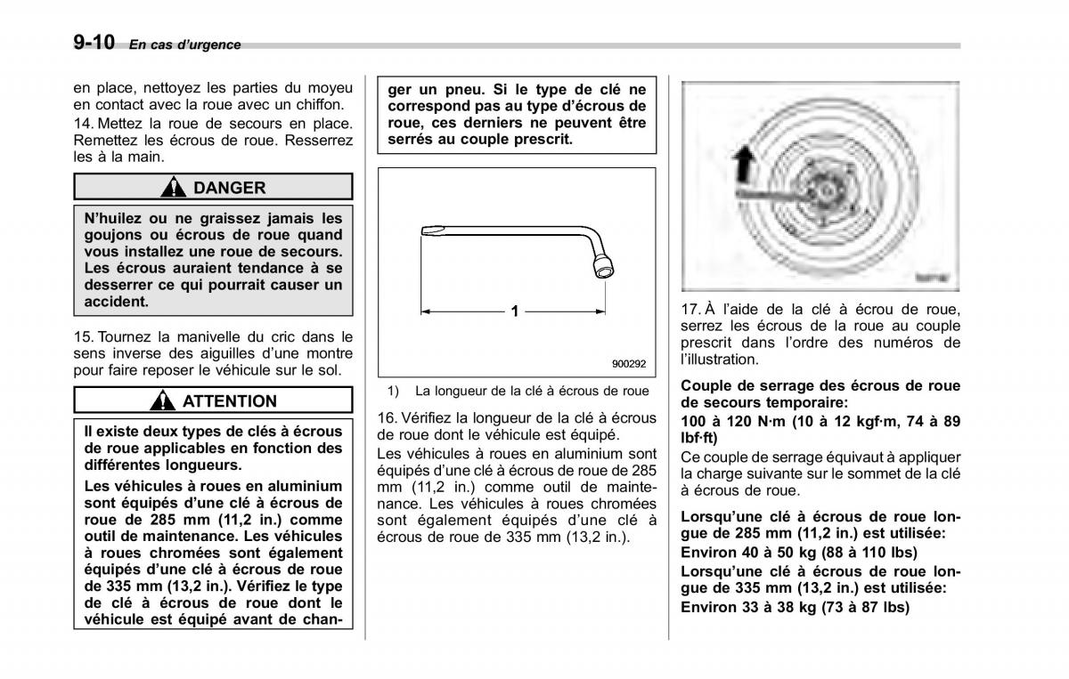 Subaru Tribeca manuel du proprietaire / page 346