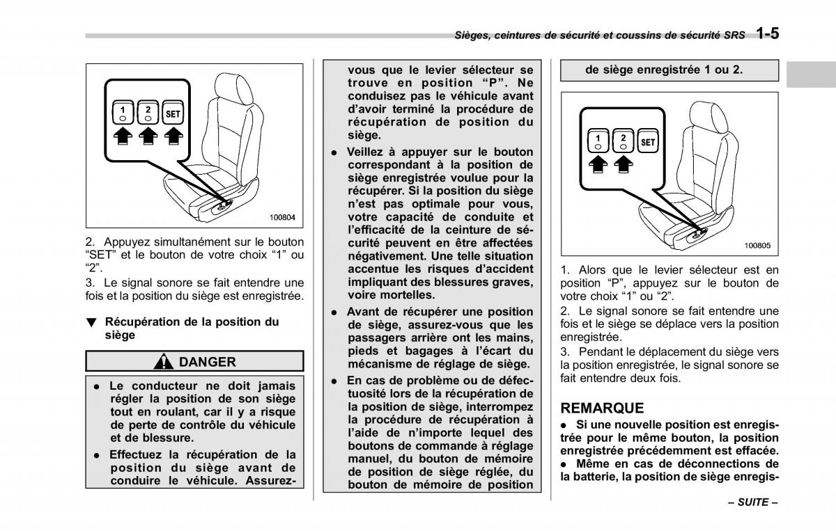 Subaru Tribeca manuel du proprietaire / page 35