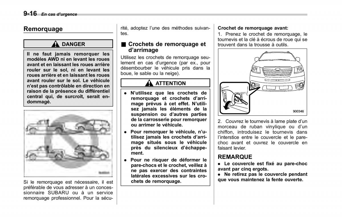 Subaru Tribeca manuel du proprietaire / page 352