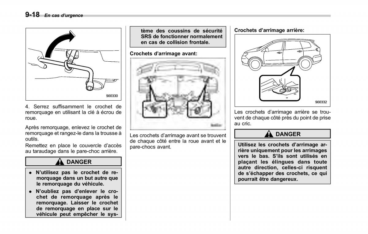 Subaru Tribeca manuel du proprietaire / page 354