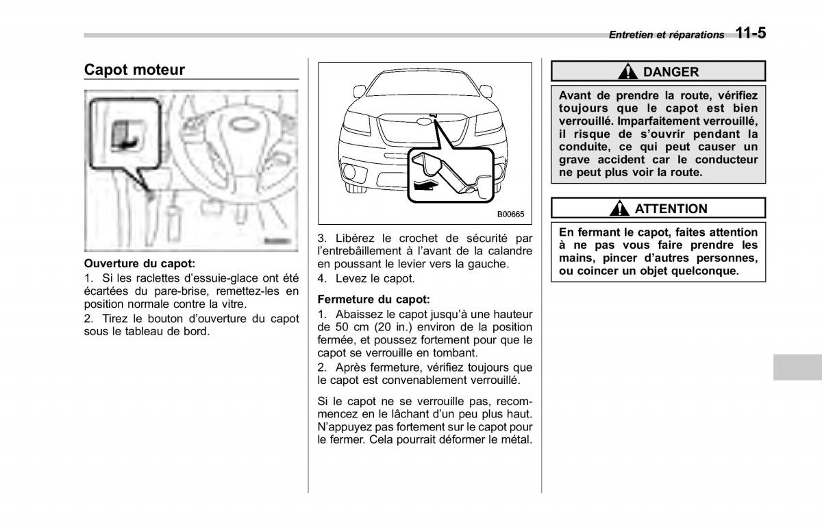 Subaru Tribeca manuel du proprietaire / page 369