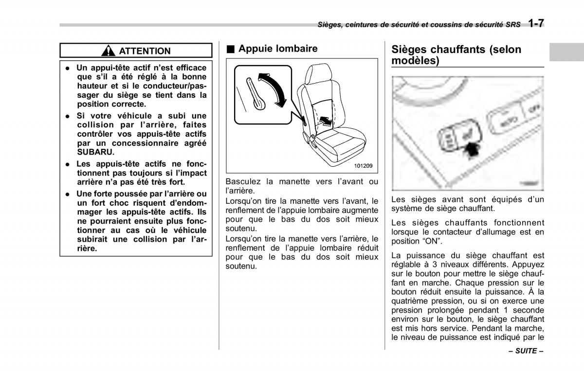 Subaru Tribeca manuel du proprietaire / page 37