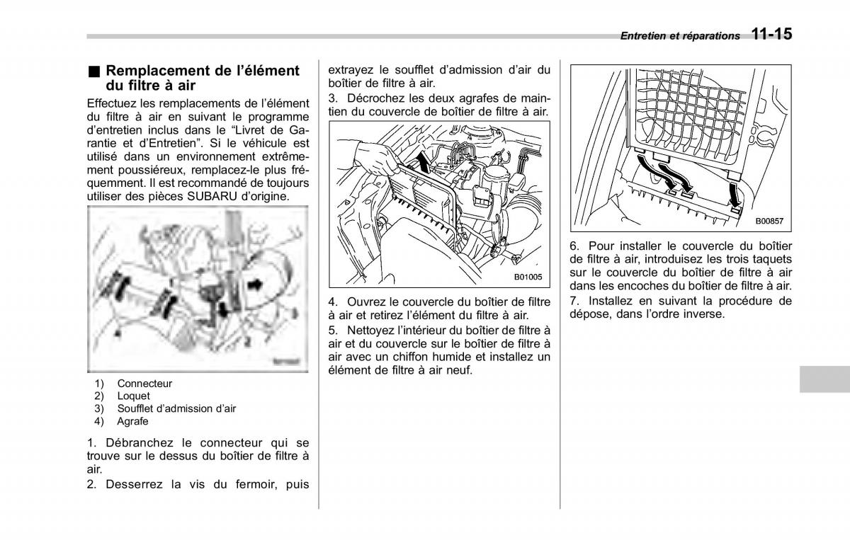 Subaru Tribeca manuel du proprietaire / page 379