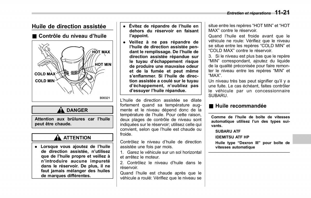 Subaru Tribeca manuel du proprietaire / page 385