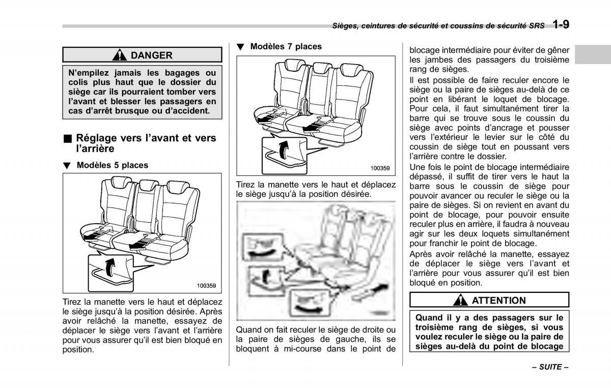 Subaru Tribeca manuel du proprietaire / page 39