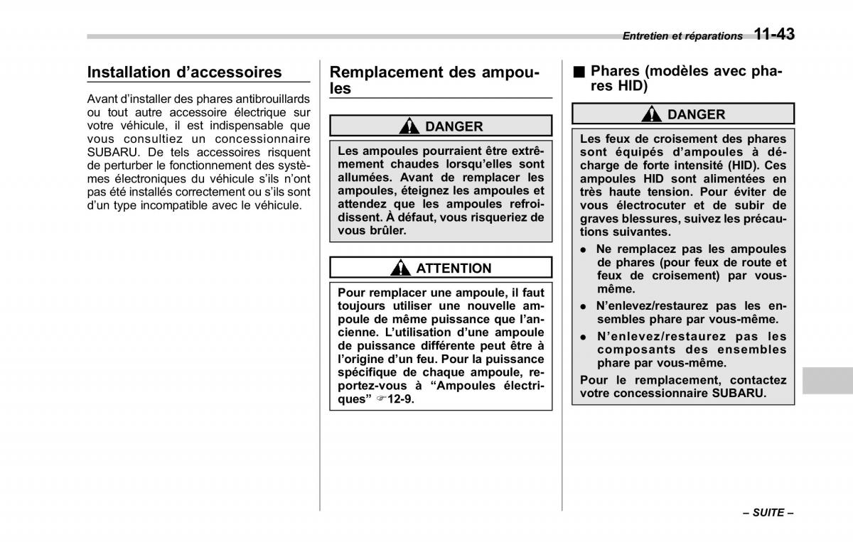 Subaru Tribeca manuel du proprietaire / page 407