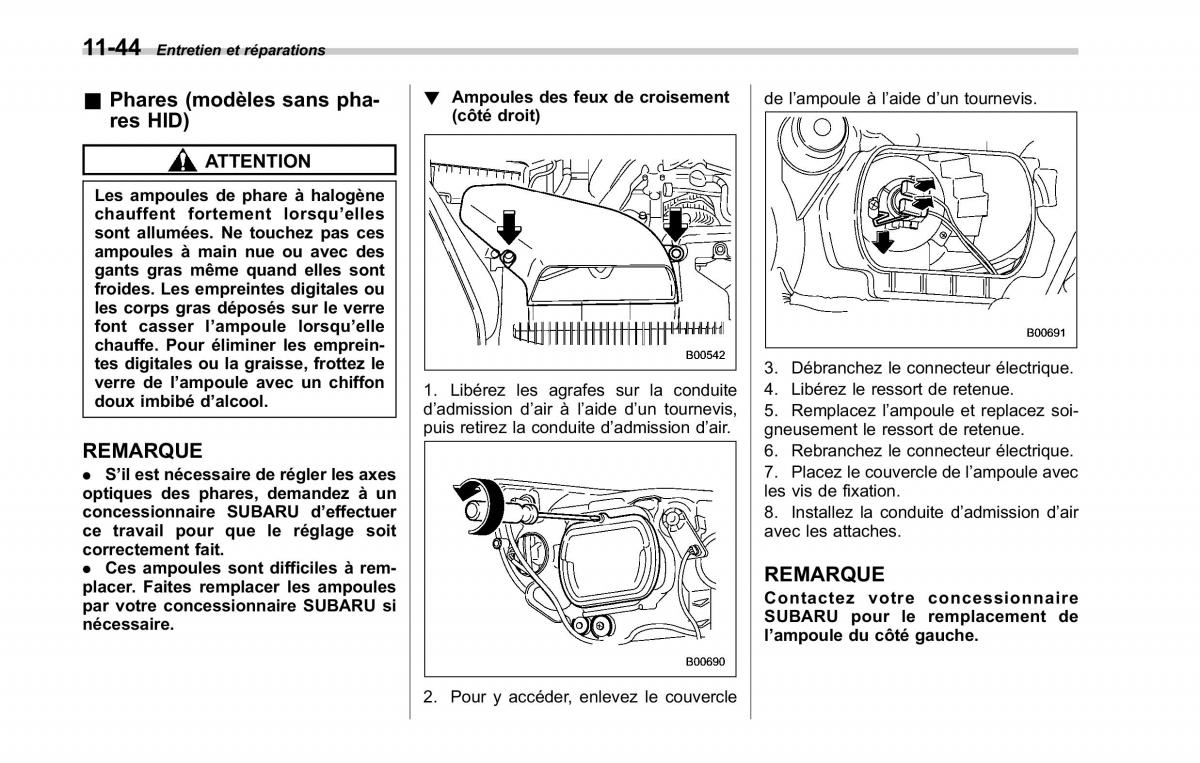 Subaru Tribeca manuel du proprietaire / page 408