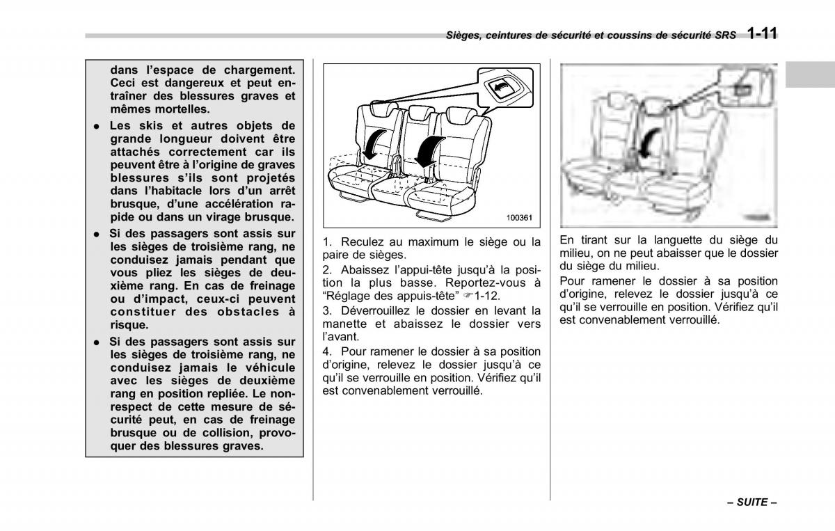 Subaru Tribeca manuel du proprietaire / page 41