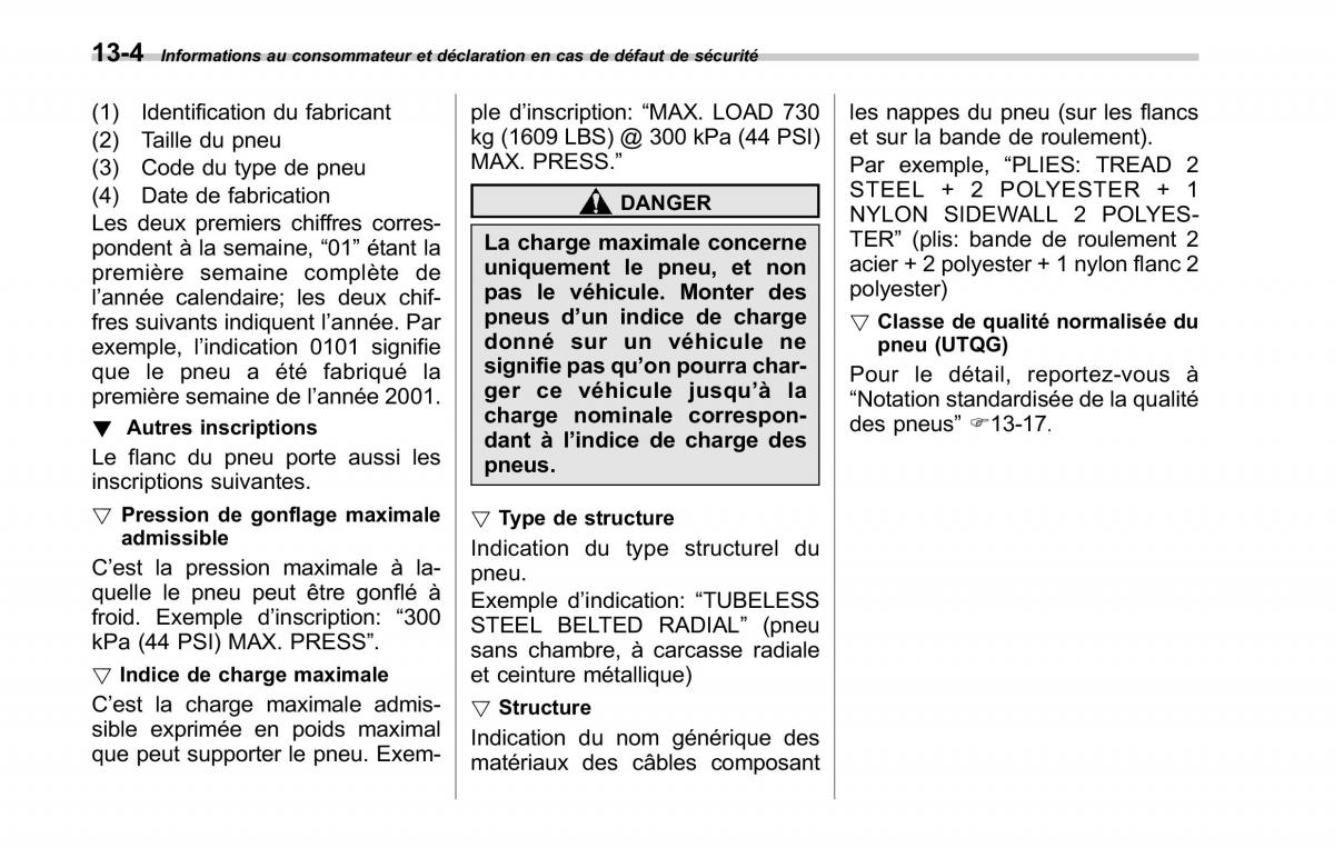 Subaru Tribeca manuel du proprietaire / page 432