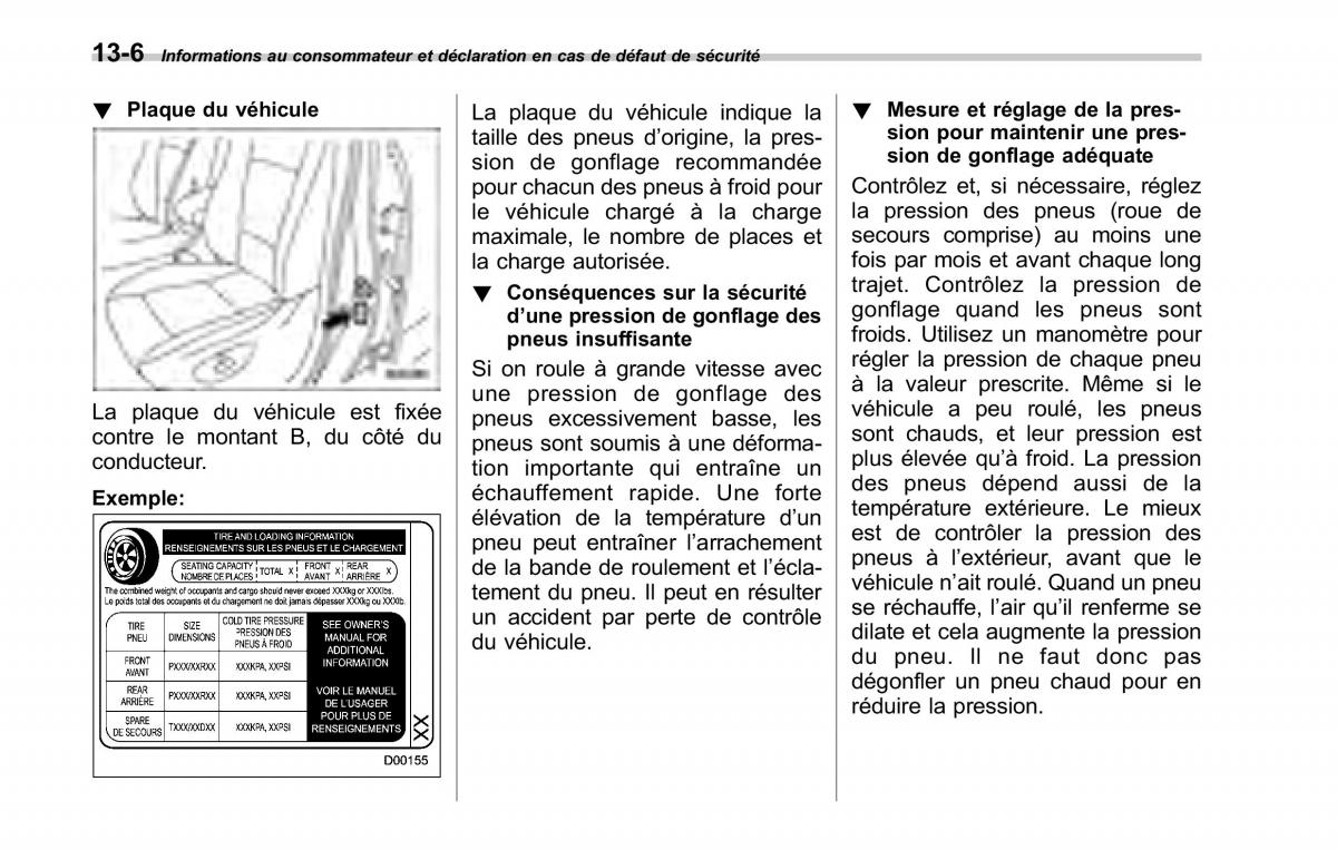 Subaru Tribeca manuel du proprietaire / page 434