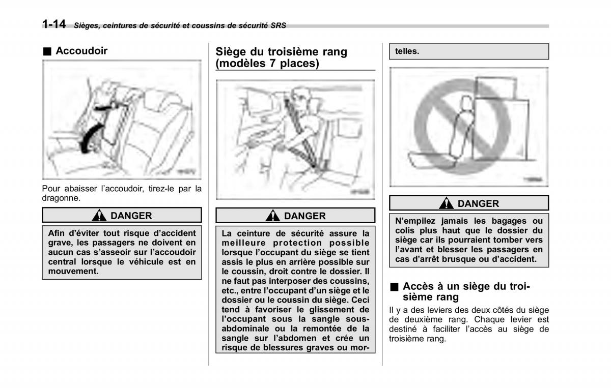 Subaru Tribeca manuel du proprietaire / page 44