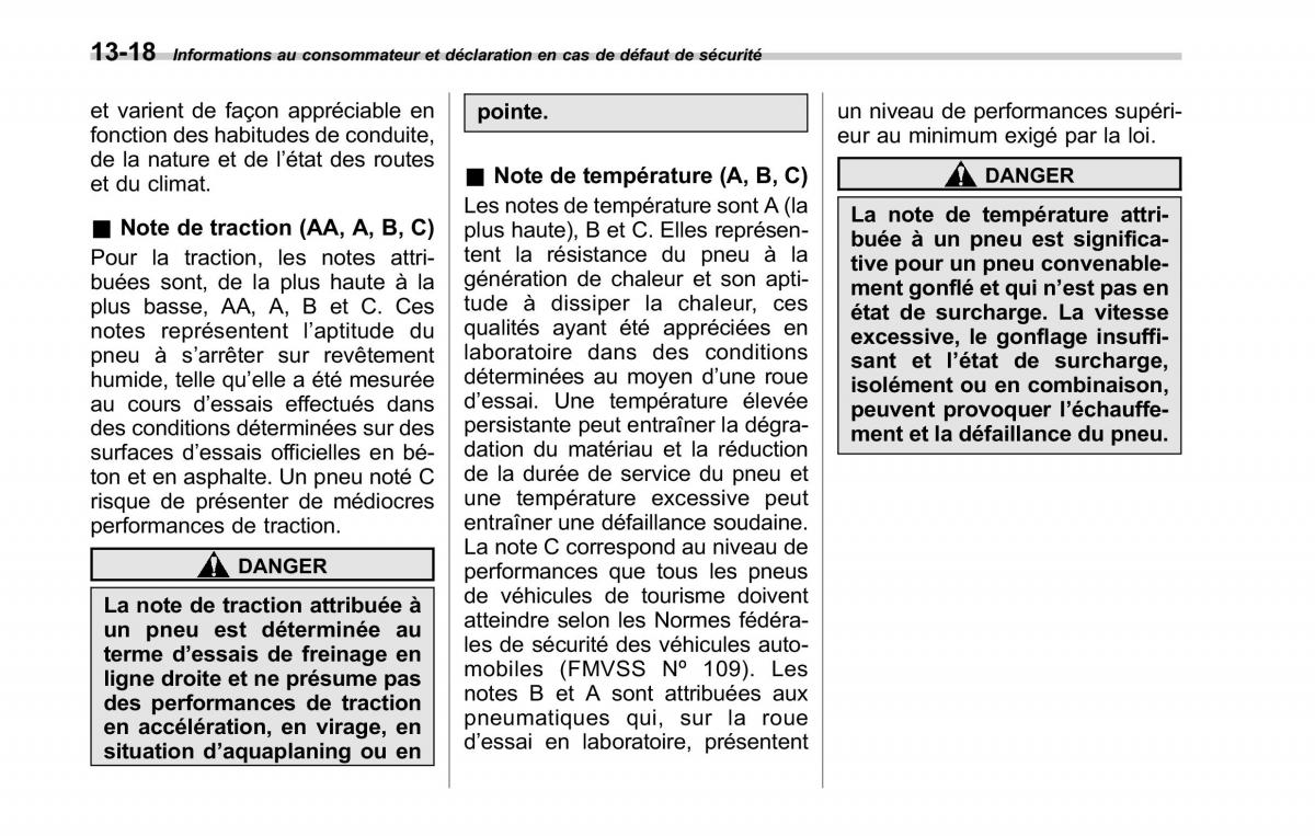 Subaru Tribeca manuel du proprietaire / page 446