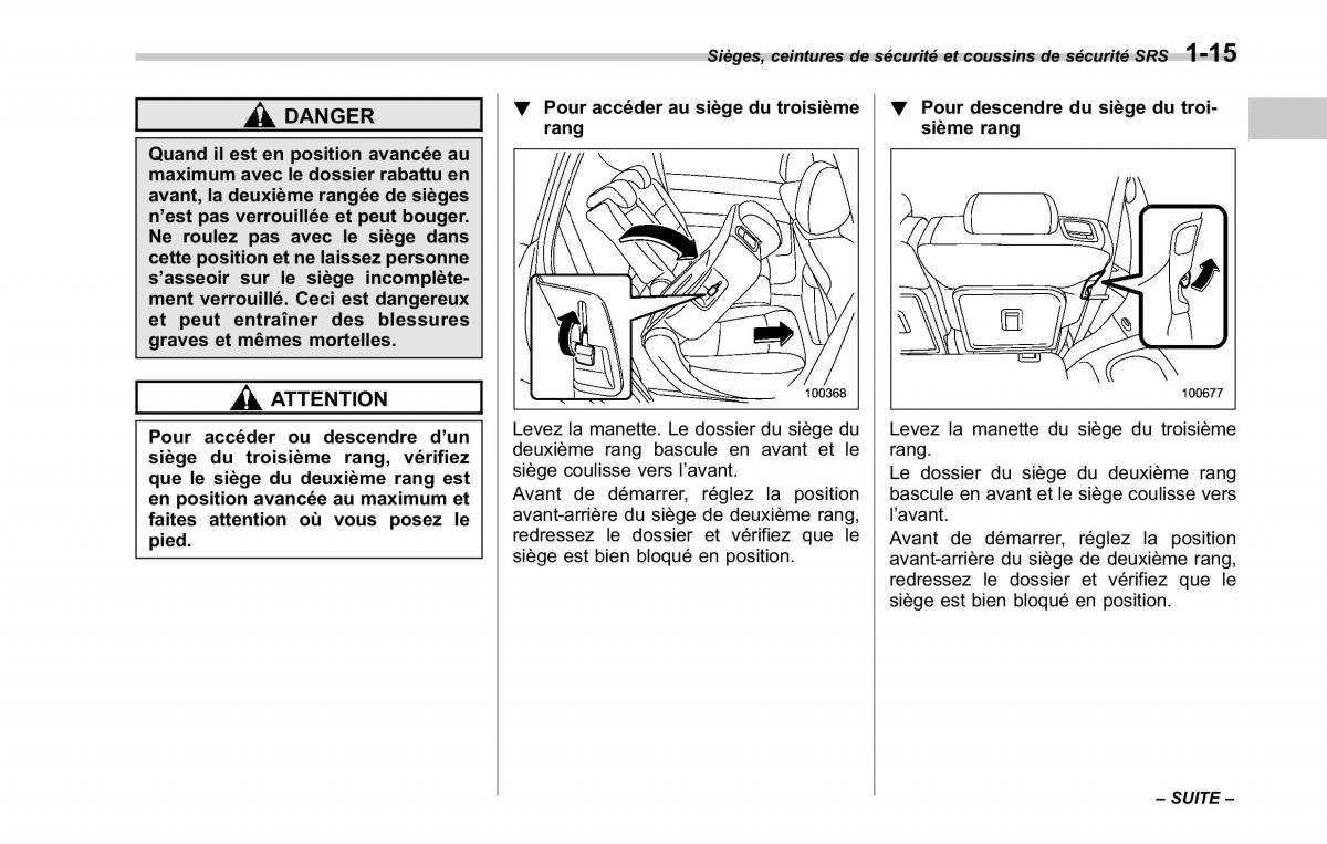 Subaru Tribeca manuel du proprietaire / page 45