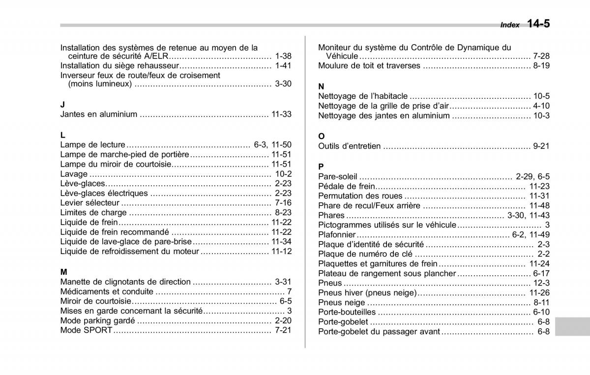 Subaru Tribeca manuel du proprietaire / page 453