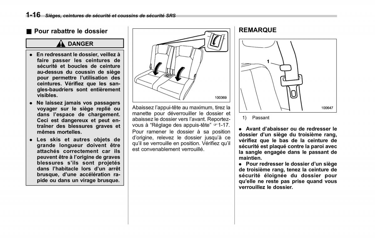 Subaru Tribeca manuel du proprietaire / page 46