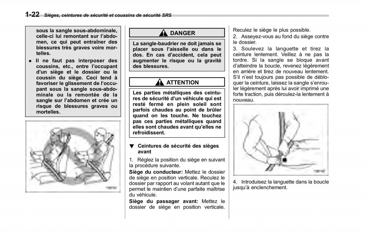 Subaru Tribeca manuel du proprietaire / page 52