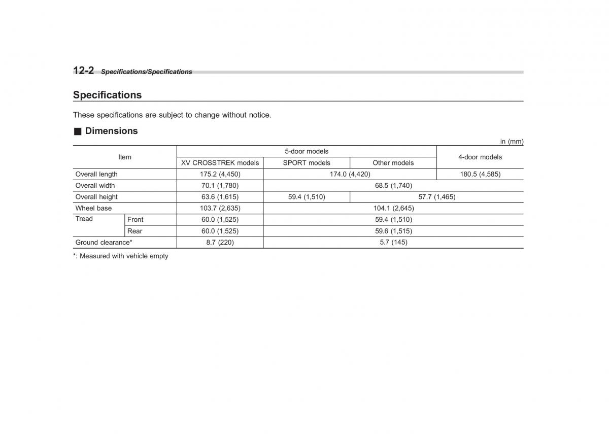 Subaru XV Crosstrek owners manual / page 551