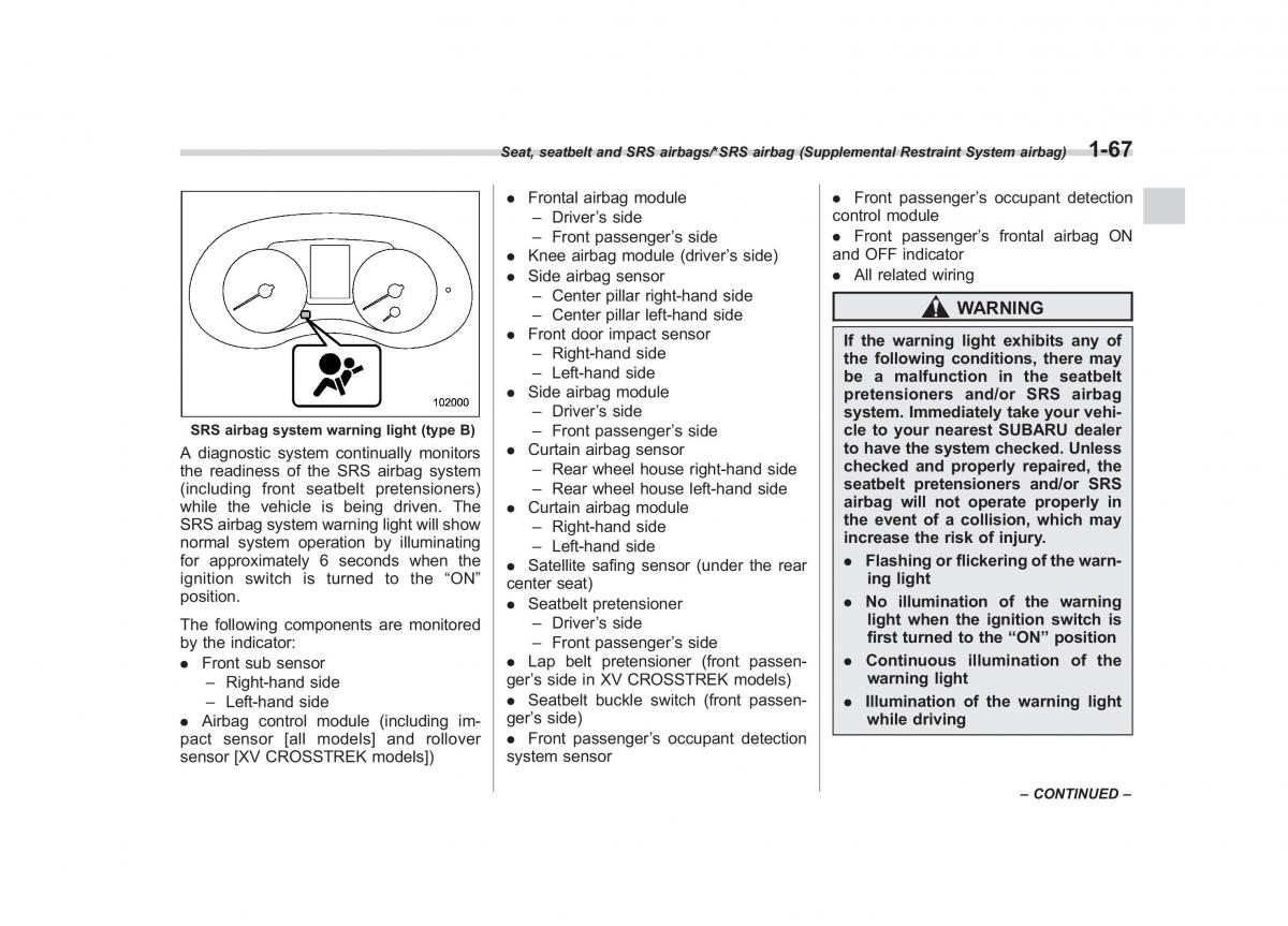 Subaru XV Crosstrek owners manual / page 94