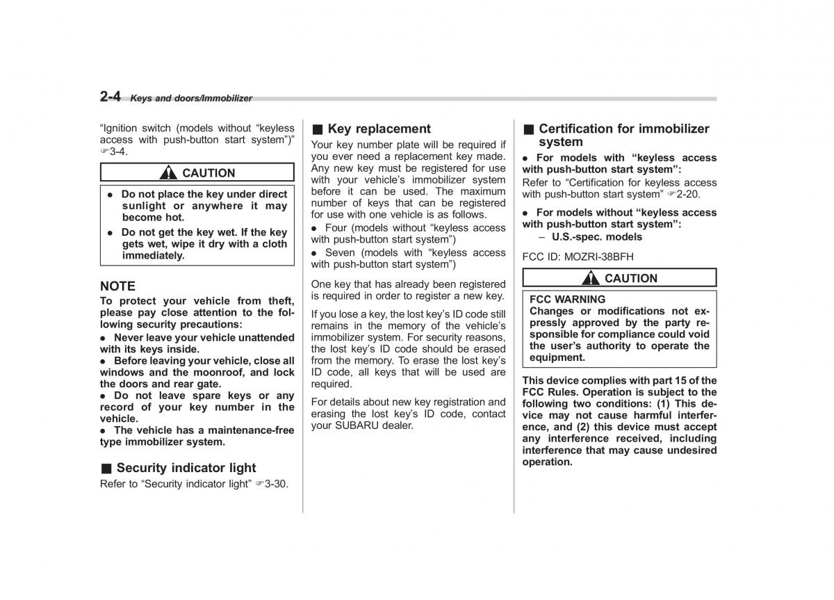 Subaru XV Crosstrek owners manual / page 101